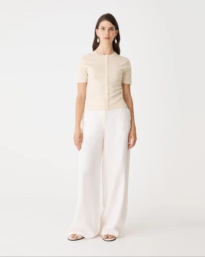 Forcast - Mel Short Sleeve Scallop Knit
