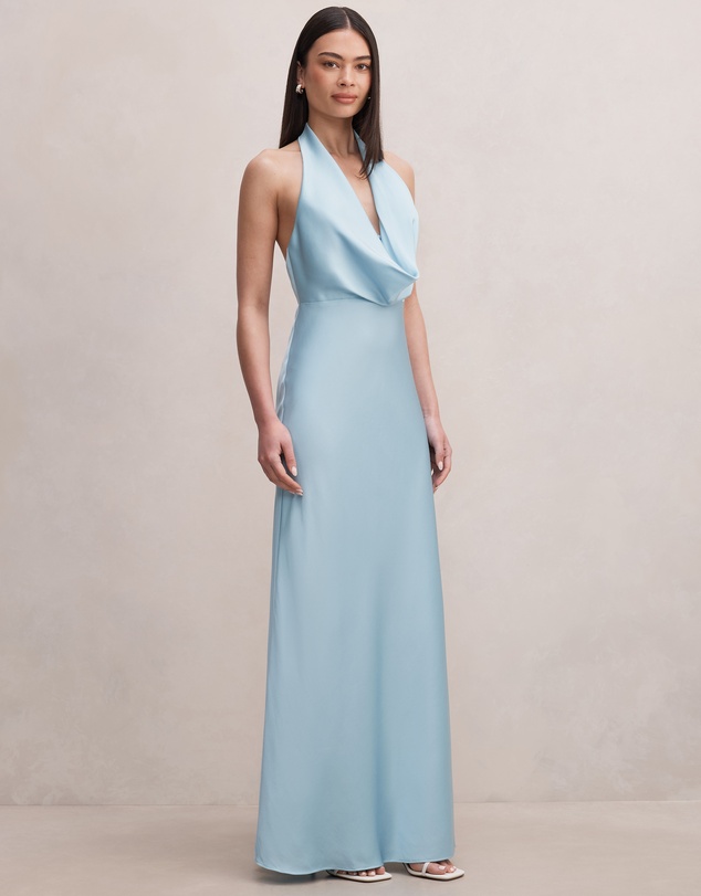 Forever New - Becca Cowl Halter Neck Satin Gown