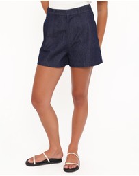 Petal & Pup - Dallas Bermuda Denim Short - Dark Wash