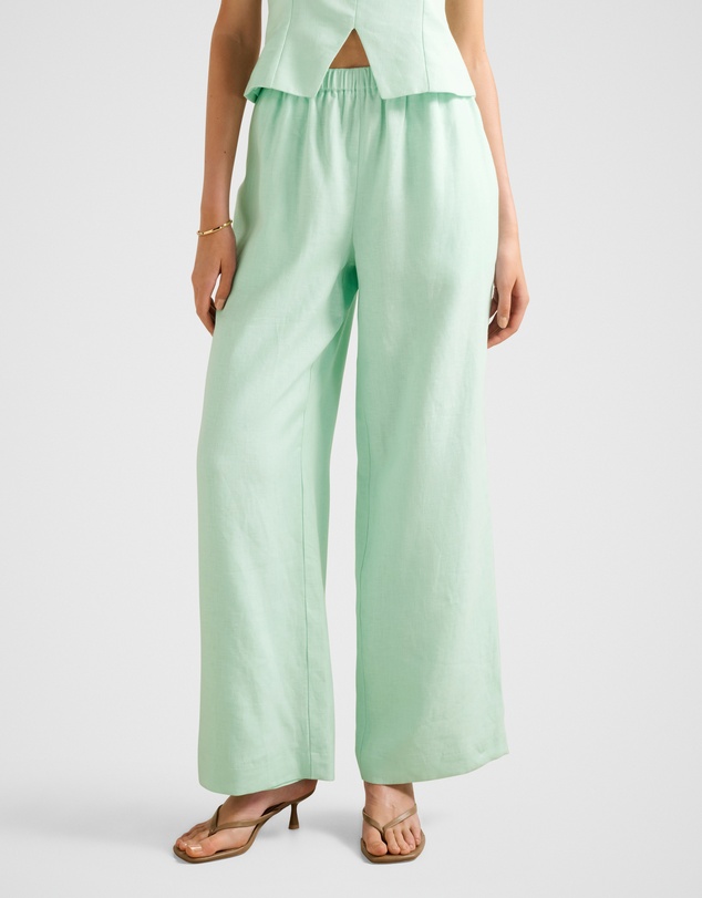 Forever New - Ally Linen Elastic Wide Leg Pants