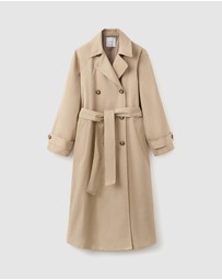 M.N.G - Long Double-Breasted Trench Coat