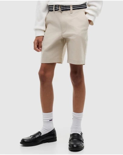 Tommy Hilfiger - Essential Signature Belt Loose Chino Shorts - Kids