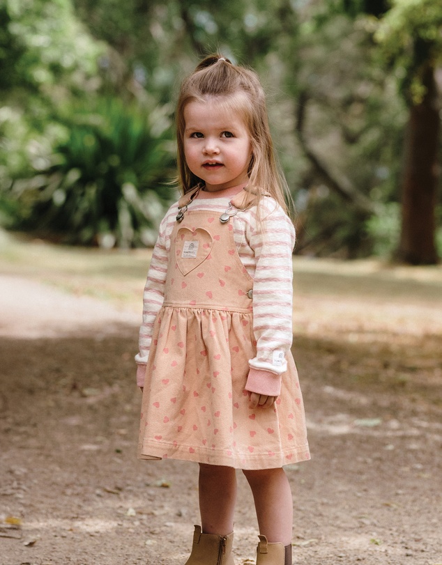 Kynd Baby - Denim Pinafore in Pink Denim