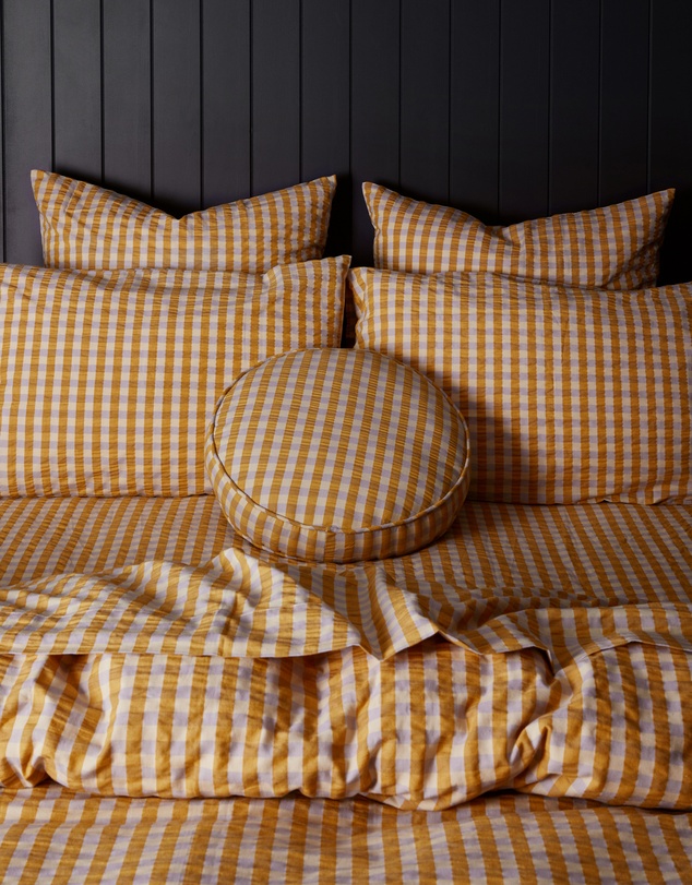 Mosey Me - Mango Seersucker Euro Pillowcase Set