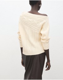 M.N.G - Asymmetrical Cable Knit Sweater