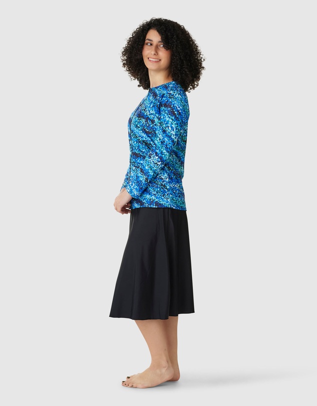 Modest Mermaid - Splash zip 3/4 sleeve swim top SPF50+