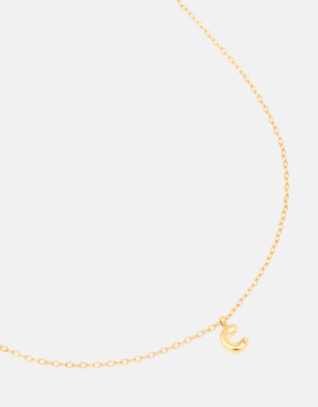 Lovisa - Waterproof Gold Plated Stainless Steel Mini Bubble Letter C Necklace