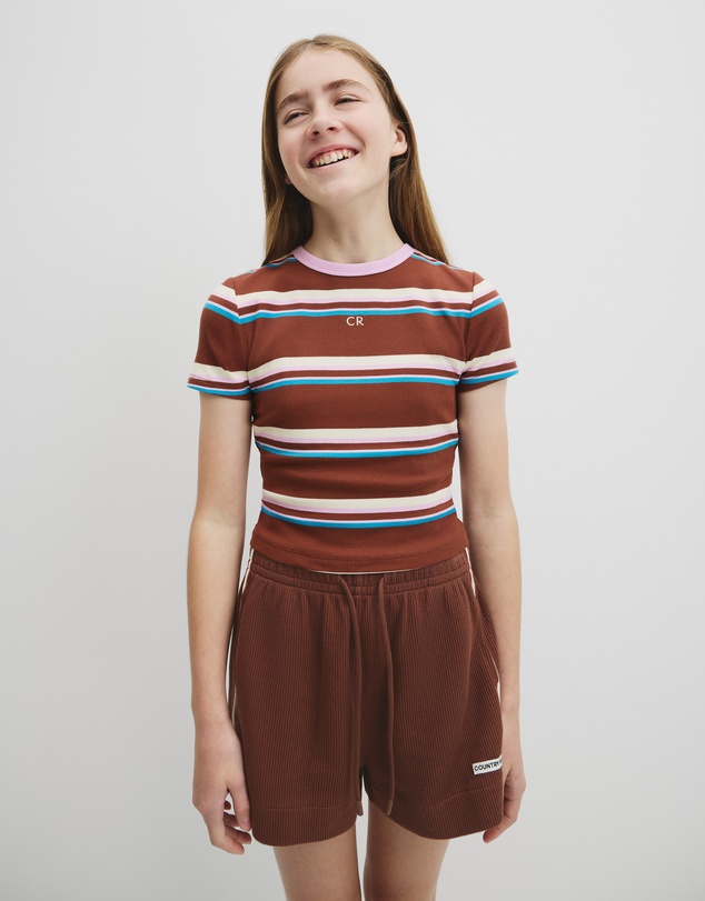 Country Road - Teen Australian Cotton Blend Short Sleeve Rib T-shirt