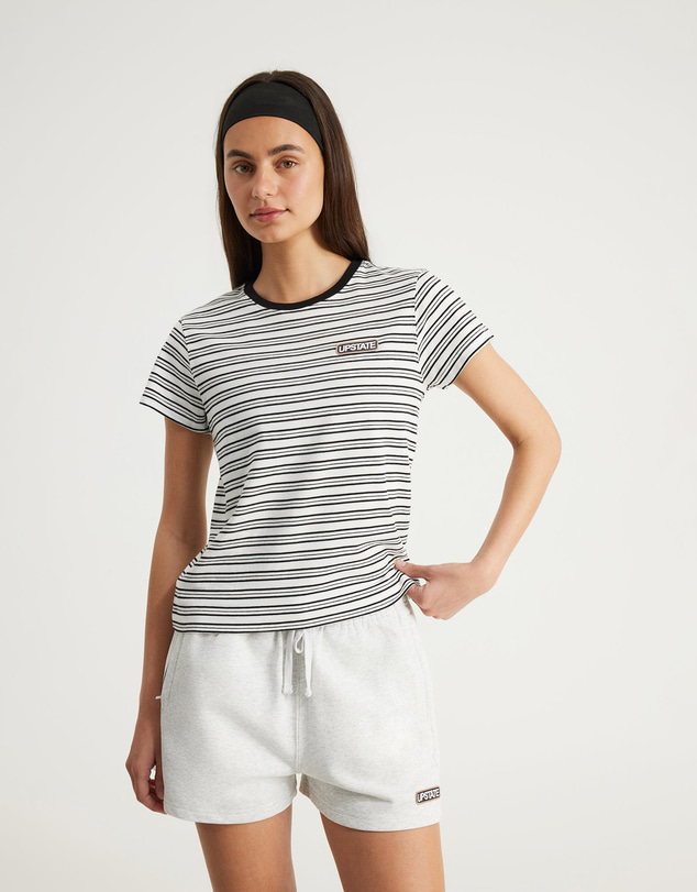 Upstate - Urban Box Stripe Tee - Vintage White