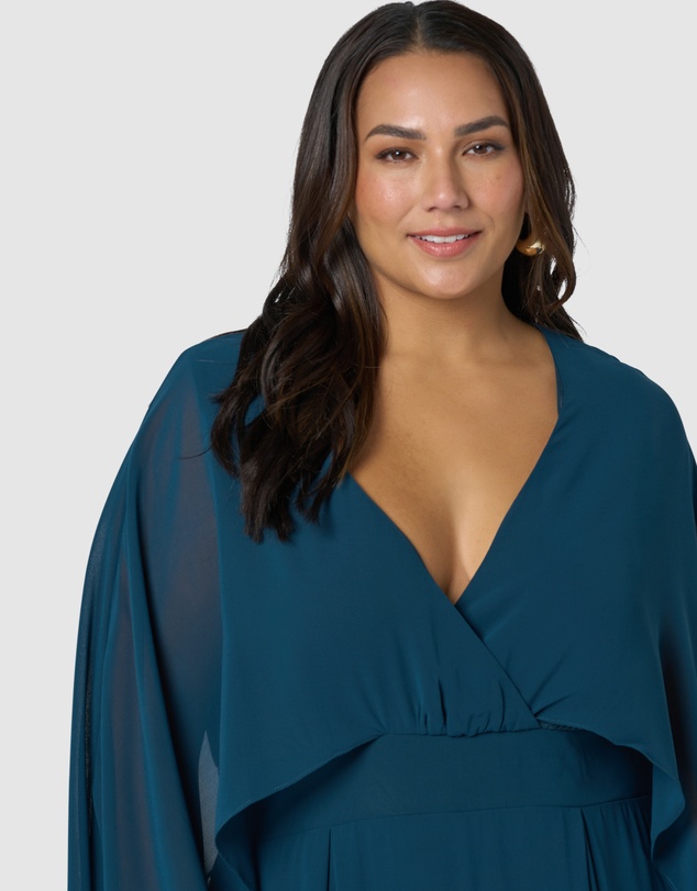 Pink Dusk by Curve Project - Electric Chemistry Cape Maxi Dress