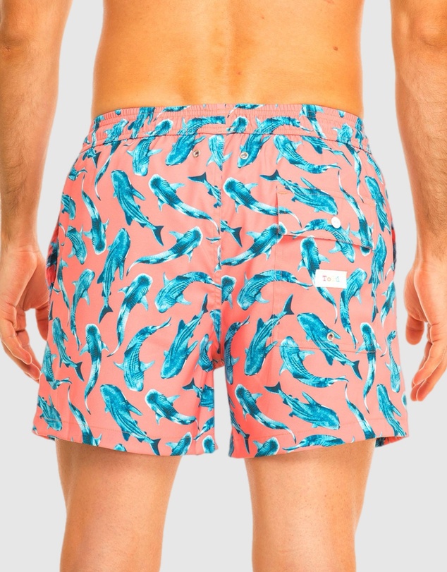 Tolu Australia - Orange Boardshorts with Whale Sharks