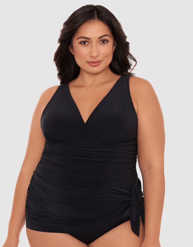 Magicsuit - Celine V Neck Short Plus Size Swimdress
