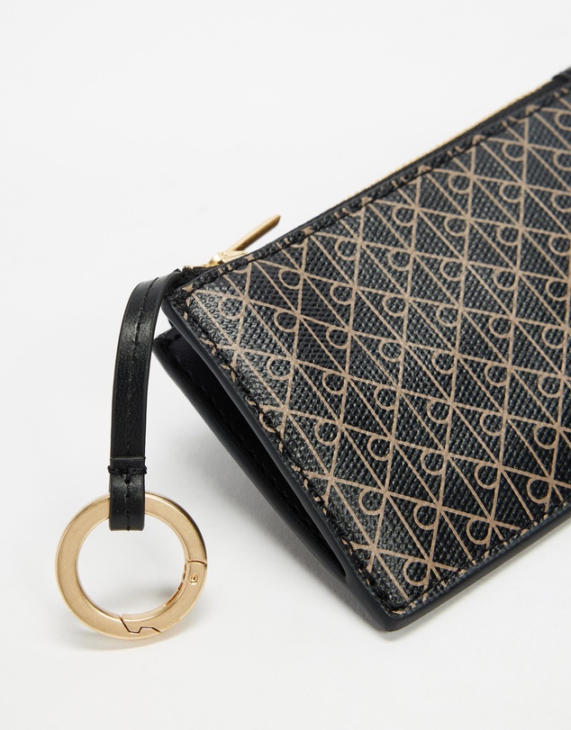 Calvin Klein - Emblem Allover Print Top Zip Cardcase