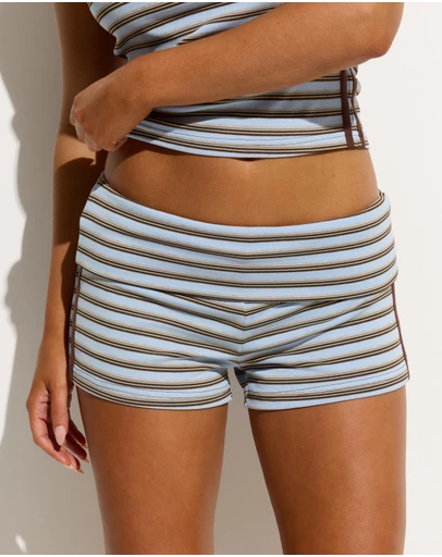 Dazie - Mimi Low Rise Striped Jersey Shorts