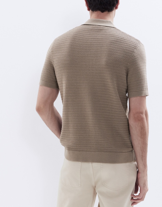 UNISON - Pointelle Stitch Knit Polo