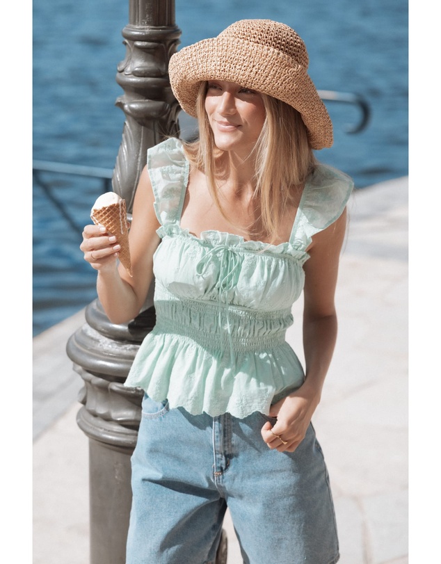 Petal & Pup - Melissa Peplum Top - Sage