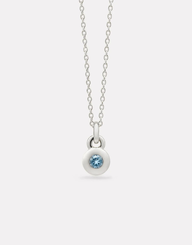 Najo - December Silver & Blue Topaz Birthstone Necklace