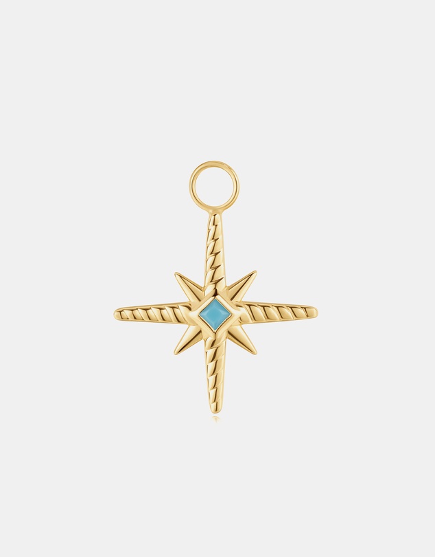 Ania Haie - Gold Turquoise and Cubic Ziconia Star Earring Charm