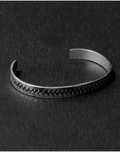 Kuzzoi - ICONIC EXCLUSIVE - Bracelet Male Bangle Cable 925 Sterling Silver