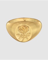 Kuzzoi - ICONIC EXCLUSIVE - Ring Male Chunky Rose 925 Sterling Silver Gold Plated