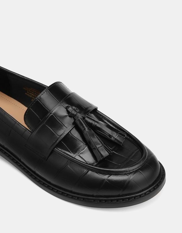 Wittner - Evelyn Croc Embossed Leather Loafers