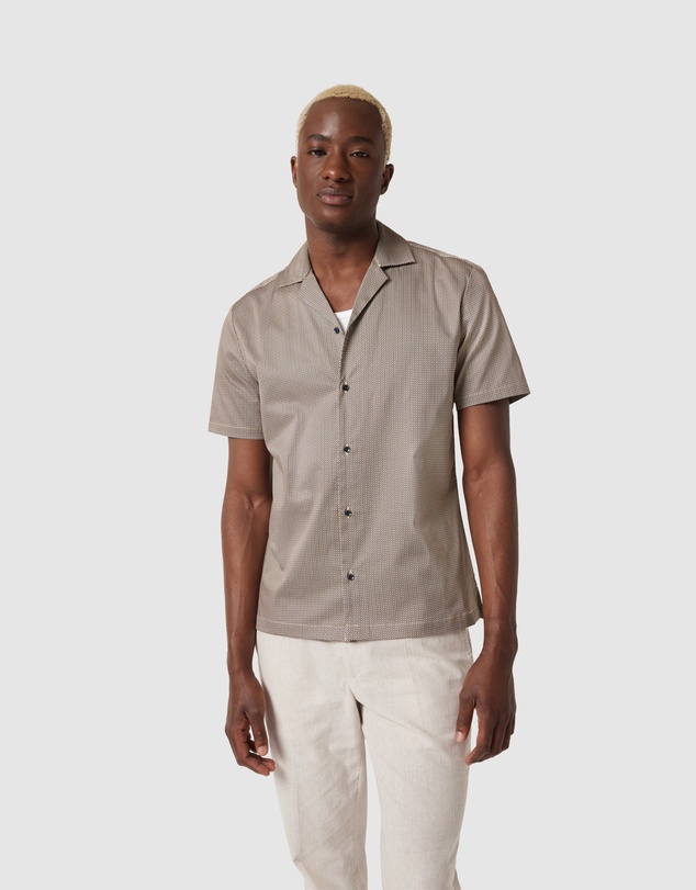 Politix - Geo Satin Cuban Collar Shirt