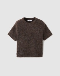 M.N.G - Bouclé Short-Sleeved Sweater