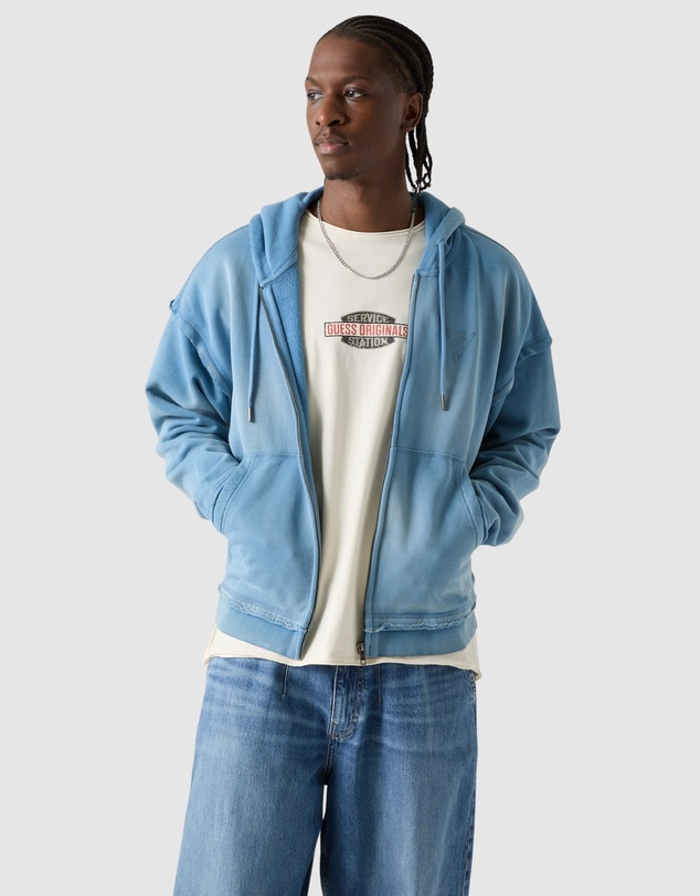 GUESS Originals - GUESS Originals Triangle Logo Zip-Up Hoodie