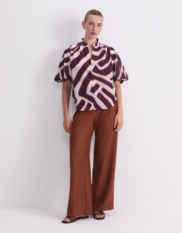 Sportscraft - Penny Short Sleeve Cotton Silk Blouse