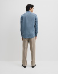 Country Road - Slim Fit Cotton Leaf Print Shirt