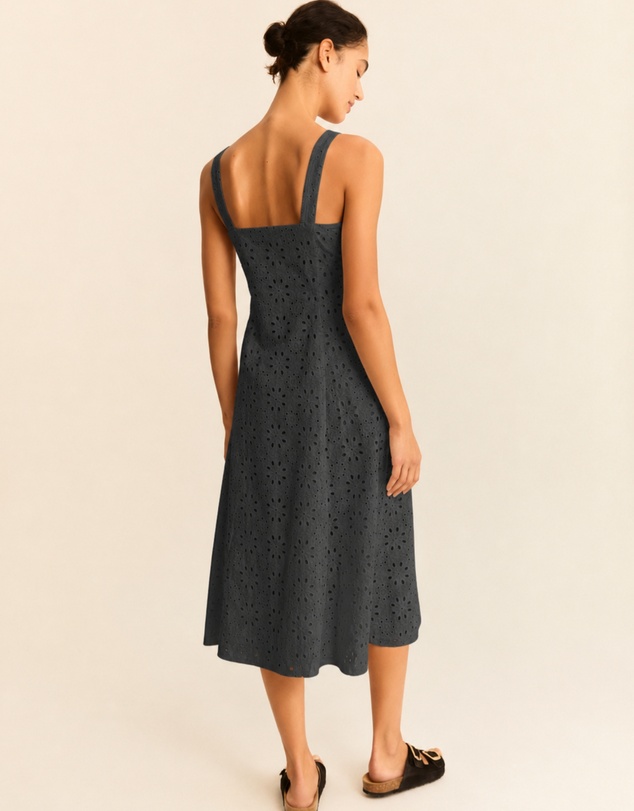 Emme | Max Mara Group - Dark Green Broderie Cotton Dress