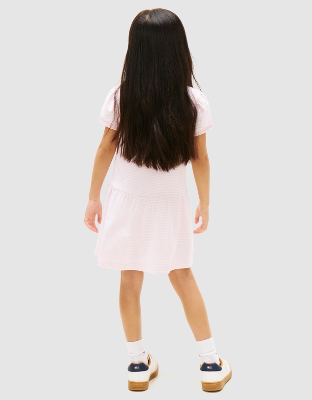 Tommy Hilfiger - Puff Sleeve Dropped Waist Polo Dress - Kids