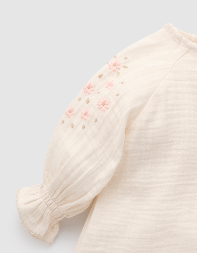 Purebaby - Embroidered Blouse- Kids-Babies