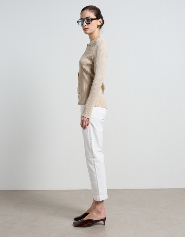 DRICOPER DENIM - Stella Stretch High Waisted Ivory Trousers