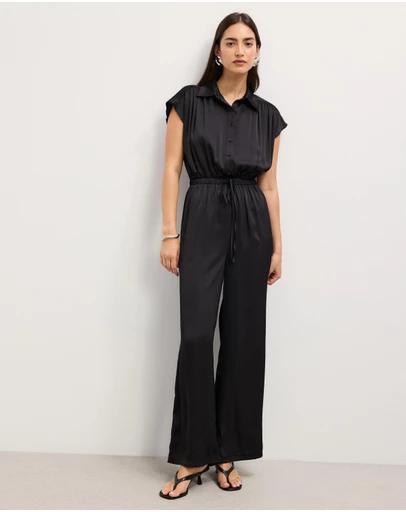The Fated - Bryne Relaxed Satin Jumpsuit
