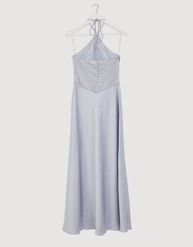 Revibe - Repaired CHANCERY Georgie Halter Neck Lace Panelled Maxi Dress - AU 10