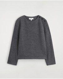 COS - Button-Detail Boiled-Wool Sweatshirt