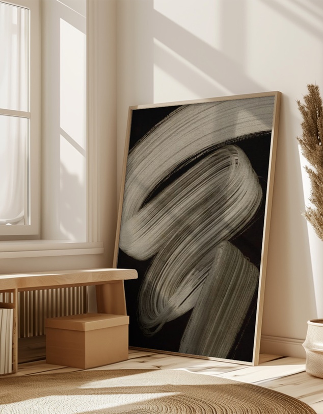Olive et Oriel - Beige Strokes No 2 by Treechild Art Print