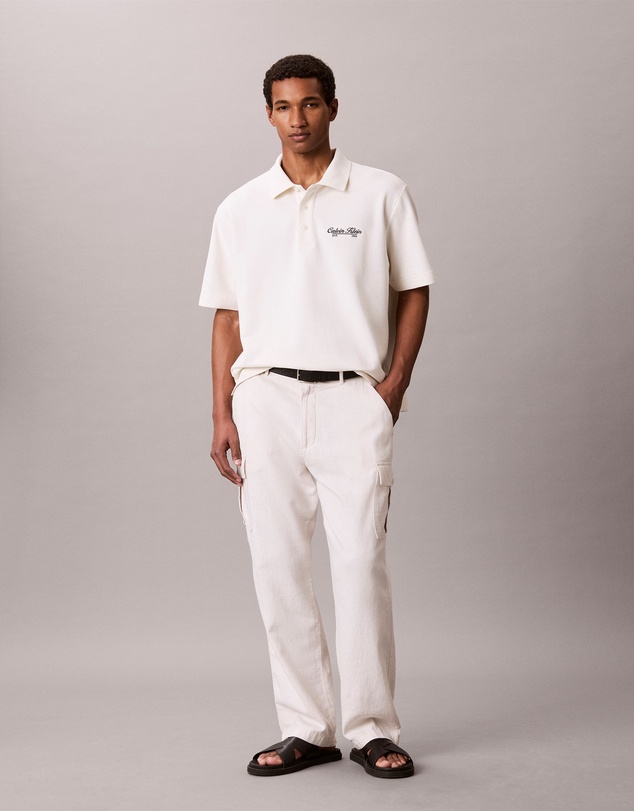 Calvin Klein Jeans - Script Logo Graphic Pique Relaxed Polo Shirt