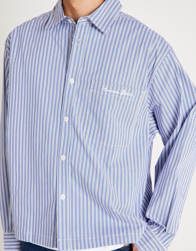 Black Noise White Rain - Miami Striped Long Sleeve Shirt