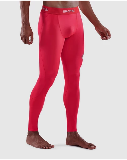 SKINS - SKINS Compression Men's Series-1 Running/Gym Long Tight Activewear Red