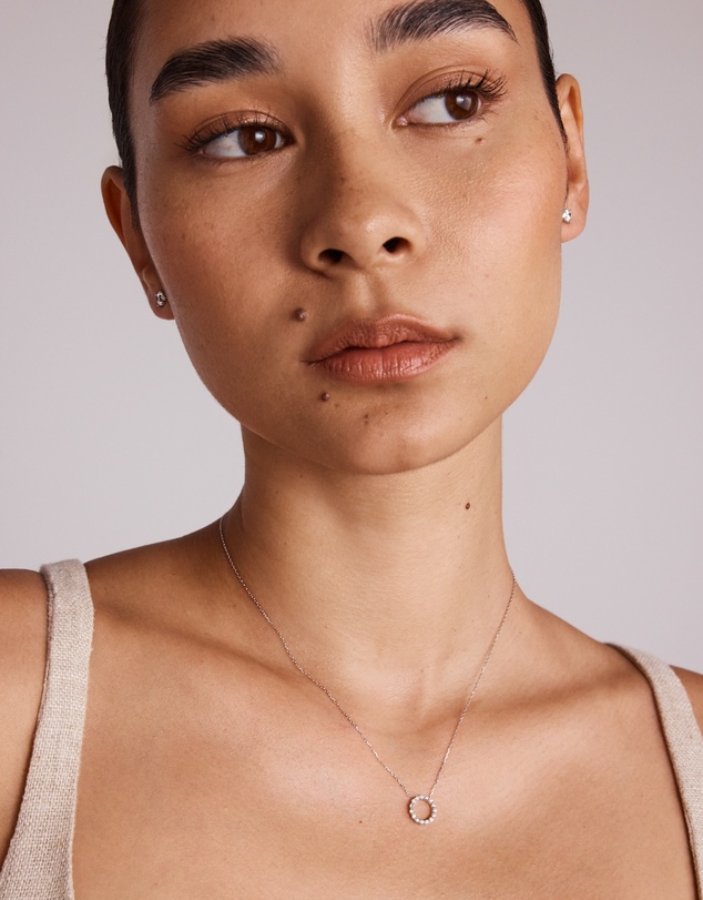 Michael Hill - 0.20 Carat TW Diamond Circle Necklace in 10kt White Gold