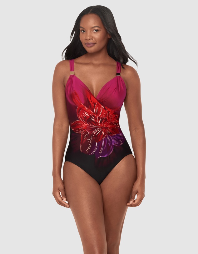 Miraclesuit Swimwear  - Petali Rosa Siren Underwired Crossover Shaping Swimsuit
