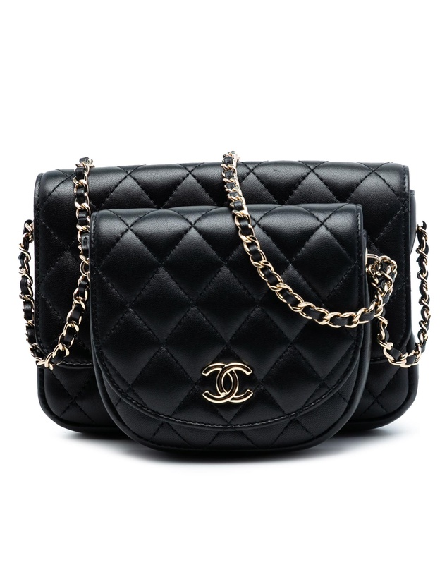 Pre-Loved by Azura Reborn - Pre-Loved CC Quilted Lambskin Side Packs Flap