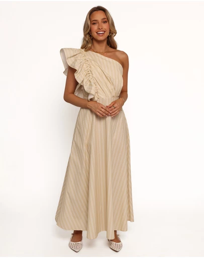 Petal & Pup - Meggy Maxi Dress - Sand/White
