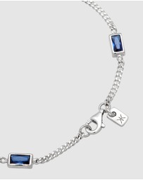 Kuzzoi - ICONIC EXCLUSIVE - Bracelet Male Rectangle Blue Sapphire 925 Sterling Silver