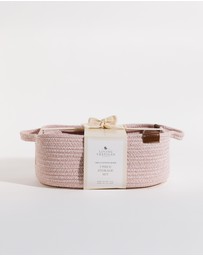 Living Textiles - 3 Pc Cotton Rope Storage Set - Pink