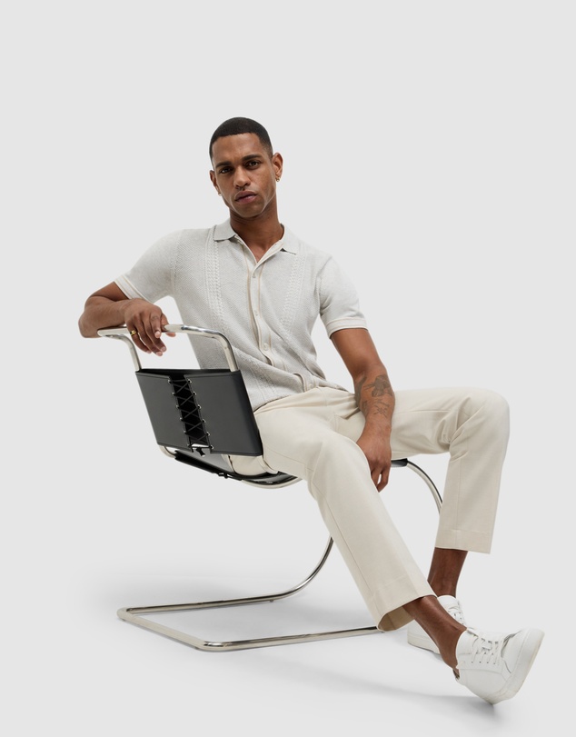 Politix - Stripe Button-through Cable Knit
