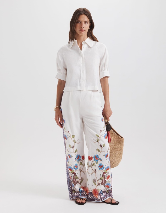 SABA - Lila Linen Puff Sleeve Top