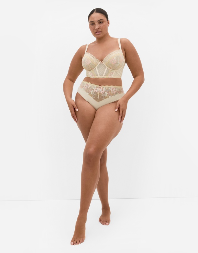 City Chic - Amelie Underwire Longline Bra - Lemonade